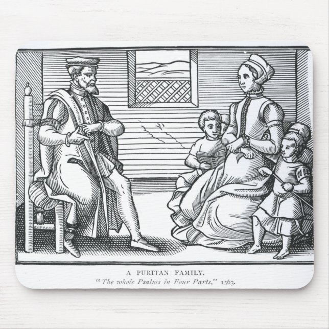 En puritansk familj musmatta (Framsidan)