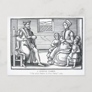 En Puritansk familj Vykort