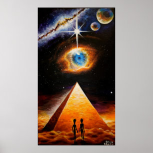 En pyramid under Guds kosmiska öga Poster