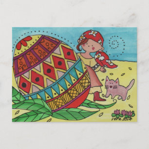 En Pysanka Surprise Ukrainska folkArt Vykort
