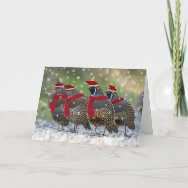 En Quail-jul Helgkort (Framsida)