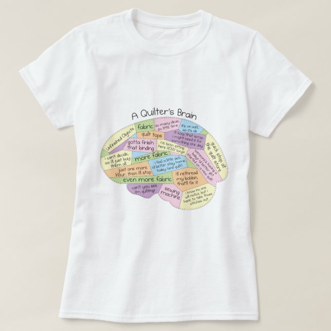 En Quilters Hjärna Dam T-Shirt (Design framsida)