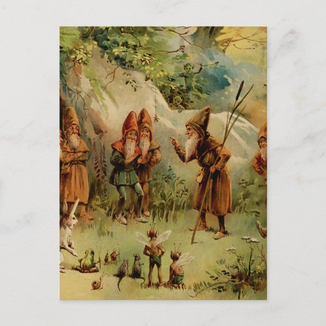 “En råd av gnomer” av E S Hardy Vykort (Framsida)