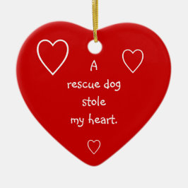 En räddinghundstola min hjärtaprydnad julgransprydnad keramik