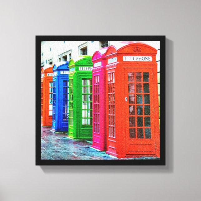 En radruta med kortfattade Färgader Canvastryck (Framsida)