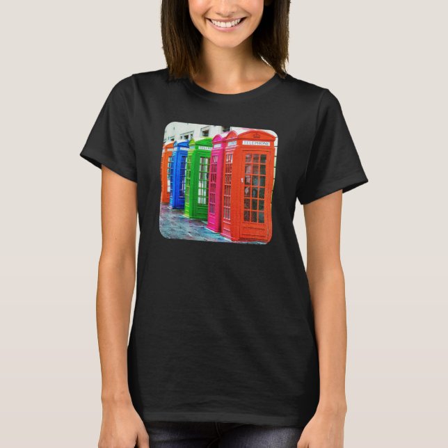En radruta med kortfattade Färgader T-shirt (Framsida)