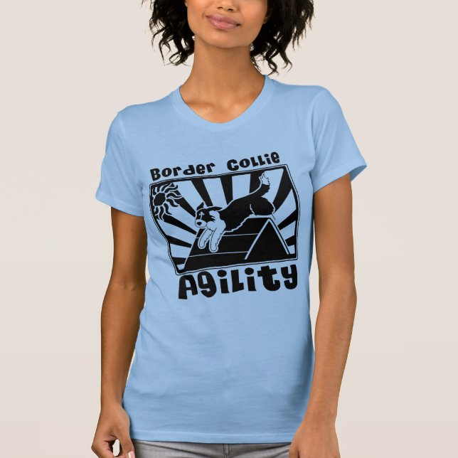 En-Ram för gränsCollieAgility T Shirt (Framsida)