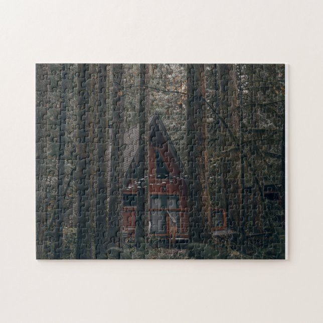 EN RAM KABIN I SKOGEN JIGSAW PUZZZLE PUSSEL (Horisontell)