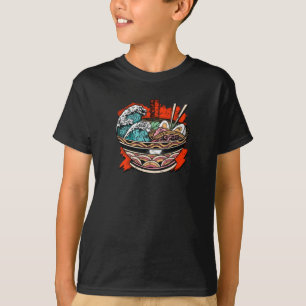 En ramen våg pinnar och japanskt ord - ramen t shirt