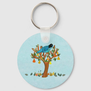 En rapphöna i ett Pearträd Keychains Nyckelring