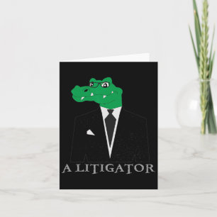 En Rättegångsalligator I Kostym Roligt Juristgåva Kort
