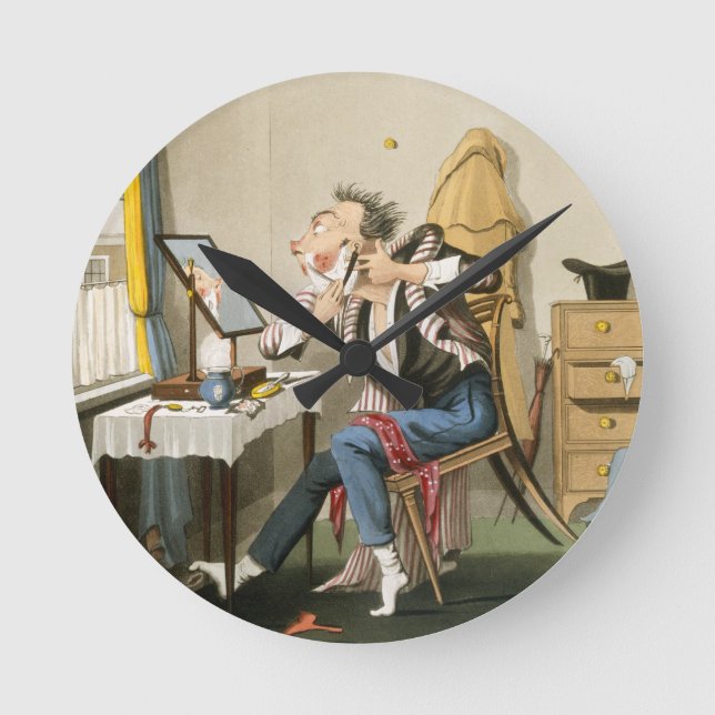 En rättfram rakkniv, pub. vid jakt 1827 (färgad rund klocka (Framsida)