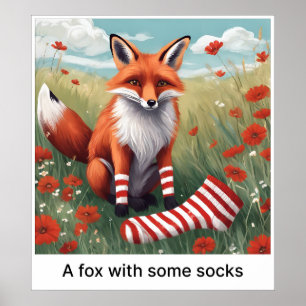 En räv med vissa socklar - skriv ut poster