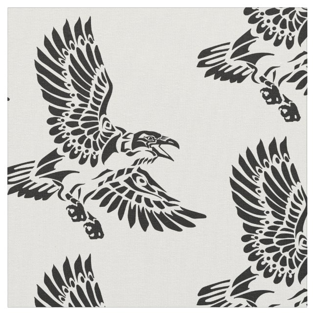 En raven på flykt.  Amerikanska inhemska indianer  Tyg (Närbild)