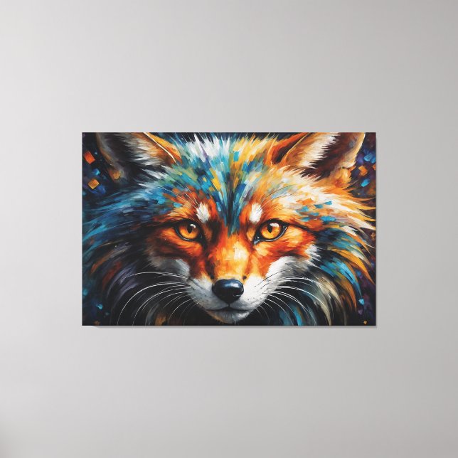 en rävmålning canvastryck (Framsida)