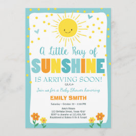 En Ray of Sunshine Baby Shower-inbjudan Blue Boy Inbjudningar