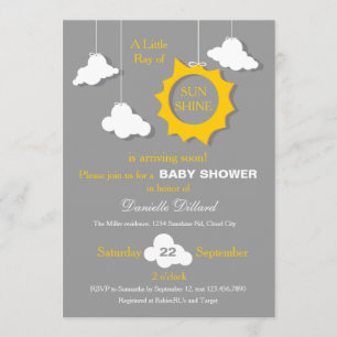 En Ray of Sunshine Baby Shower-inbjudan Inbjudningar