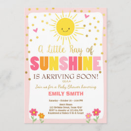 En Ray of Sunshine Baby Shower-inbjudan till Rosa  Inbjudningar