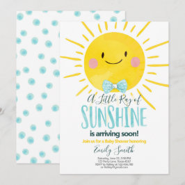 En Ray of Sunshine Little Boy Blue Shower Inbjudningar