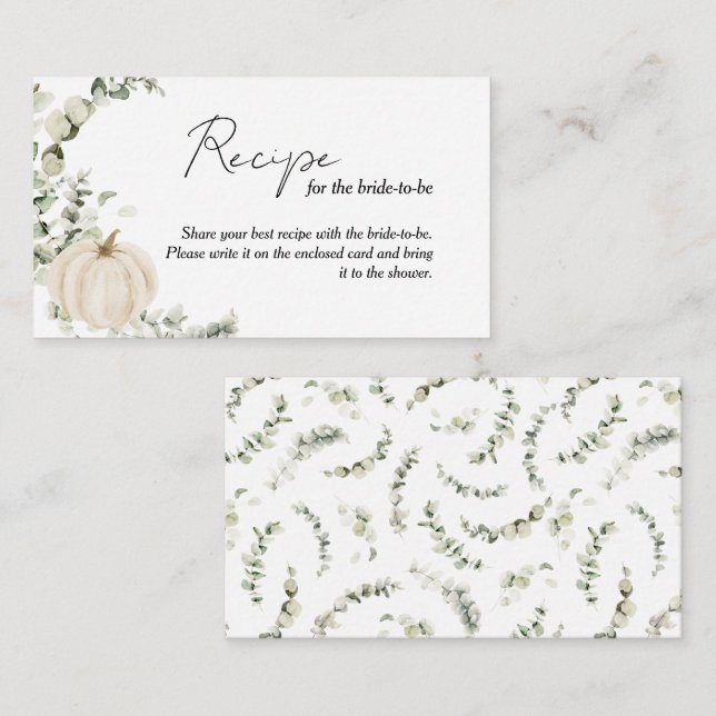 En recept för bruden att vara Bröllopsdusch Tilläggskort (Fram/baksida)
