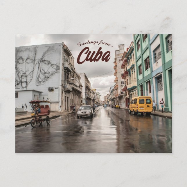 En regnig dag i La Habana Kuba Vykort (Framsida)