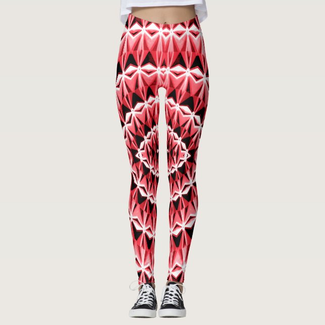 En reliefbild med rött "Ratti_Kreativ_Arts" Legg Leggings (Framsida)