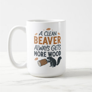En ren bäver får alltid mer trä kaffemugg