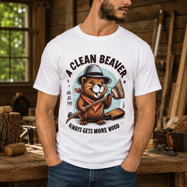 En Ren Bäver Får Alltid Mer Trä T Shirt (A Clean Beaver Always Gets More Wood T-Shirt)