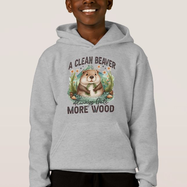 En ren bäver får alltid mer trä t shirt (Framsida)