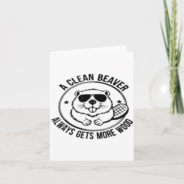 En ren bäver får alltid mer trä vuxna skämt M Kort (Framsida)