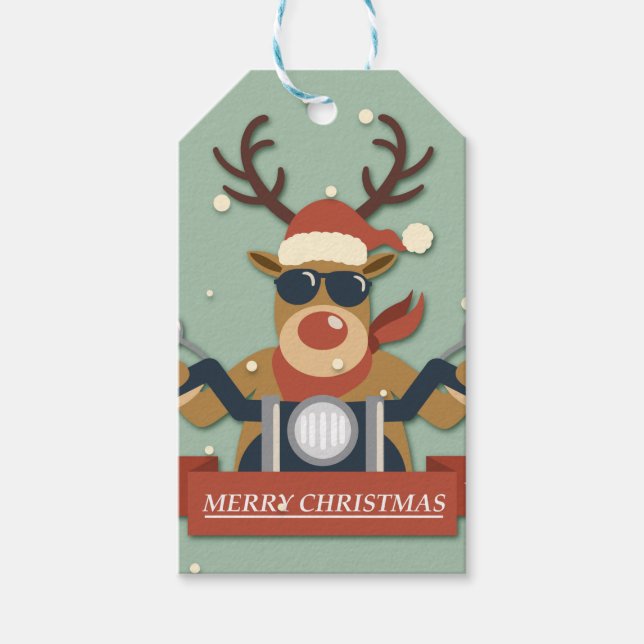 En ren sunglass som kör motorcykel presentetikett (Framsidan)