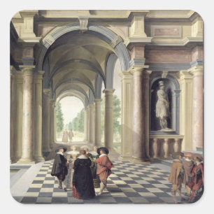 En Renaissance Hall Fyrkantigt Klistermärke