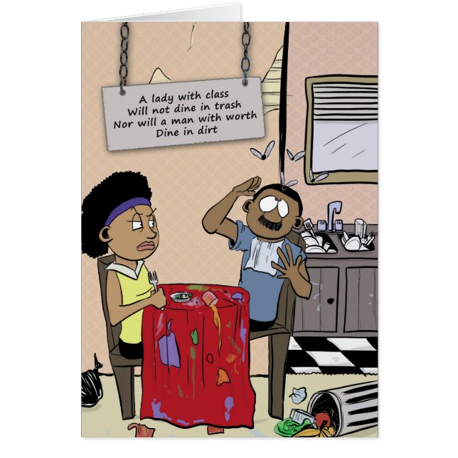 En rengöring, Uh, omstart Hälsningskort (Framsidan)