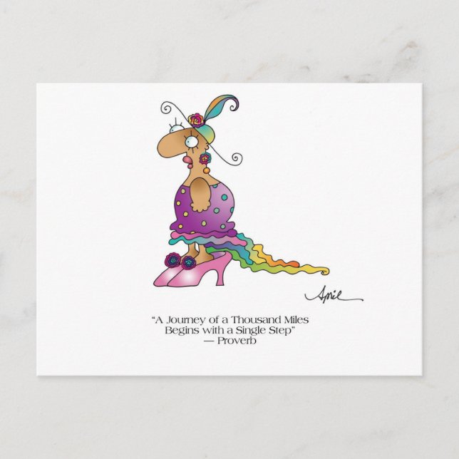 EN RESA BÖRJAR Postkort av April McCallum Vykort (Framsida)