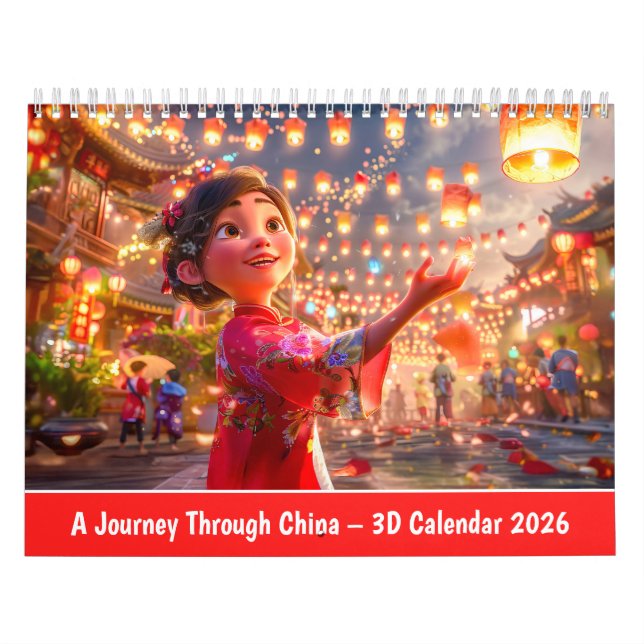 En resa genom Kina – 3D-kalender 2026 Kalender (Omslag)