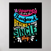 En resa med en tusan Miles Inspirational Poster