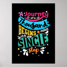 En resa med en tusan Miles Inspirational Poster