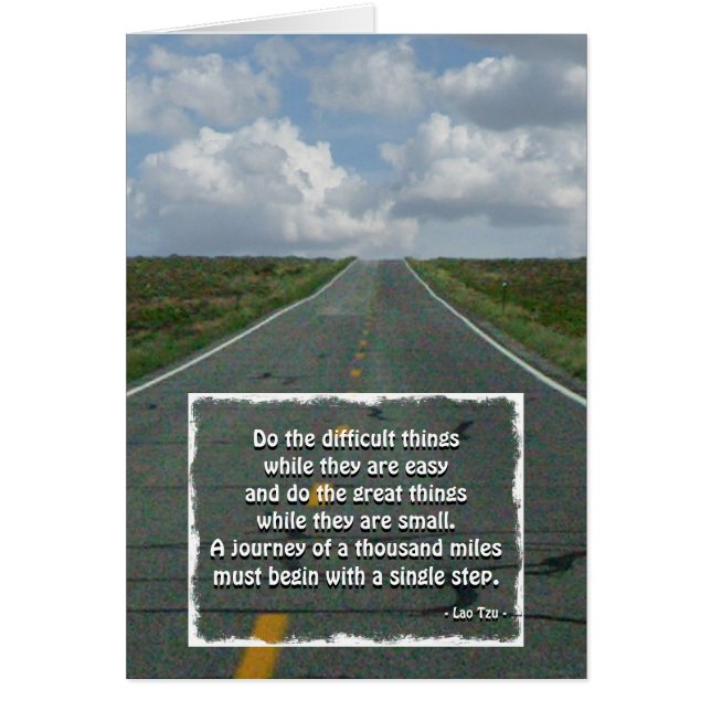 En resa på 1000 miles... hälsningskort (Framsidan)