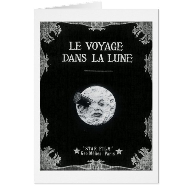 En resa till den Retro franska bion för Hälsningskort (Framsidan)