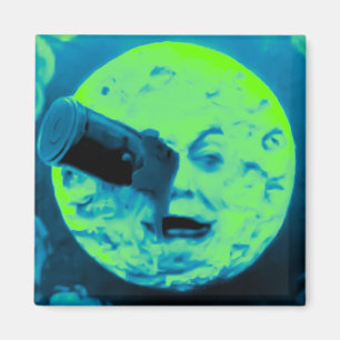 En resa till månen (Aqua marin- Retro Sci Fi) Magnet