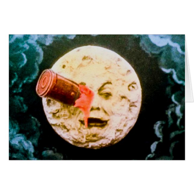 En resa till månen hälsningskort (Framsidan Horizontal)