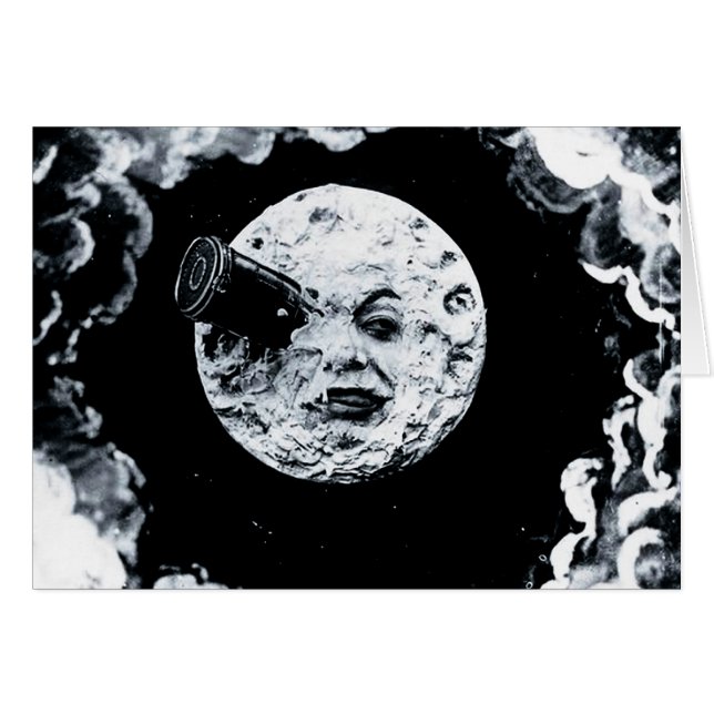 En resa till månen hälsningskort (Framsidan Horizontal)