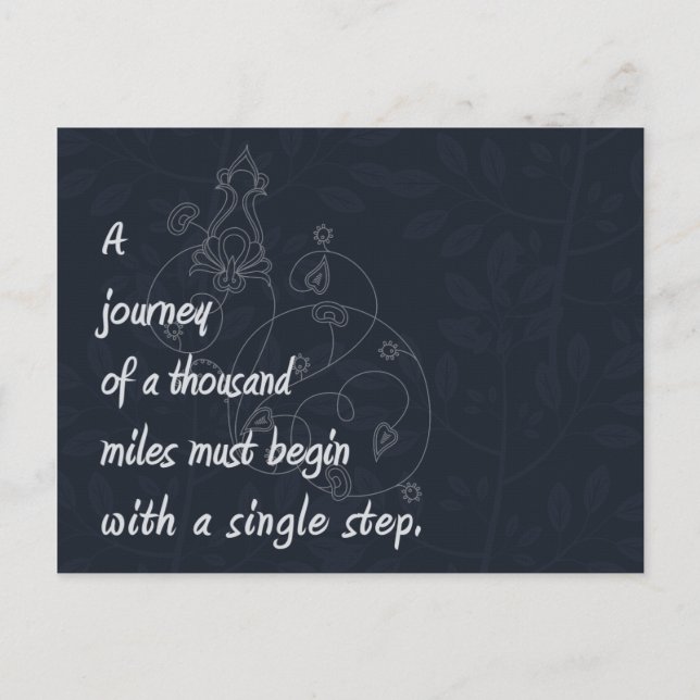 "En resa.." Zen Proverb. Vykort (Framsida)