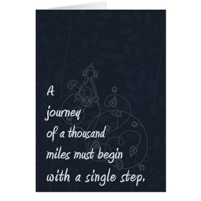 "En resa…", ZenProverb. Hälsningskort (Framsidan)