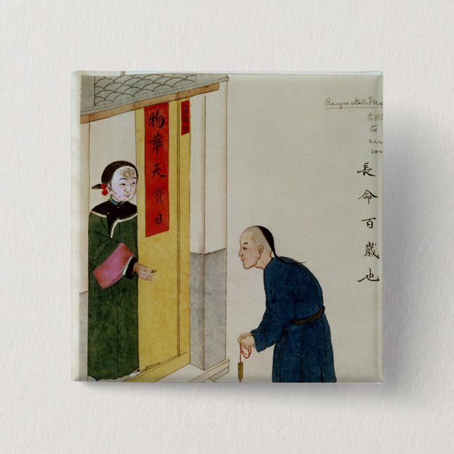 En respektabel mantiggeri för mynt knapp (Framsida)