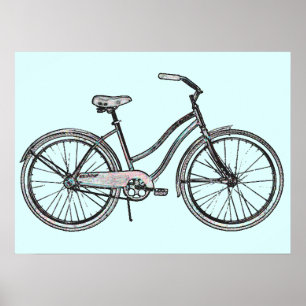 En Retro Bike-Poster Poster