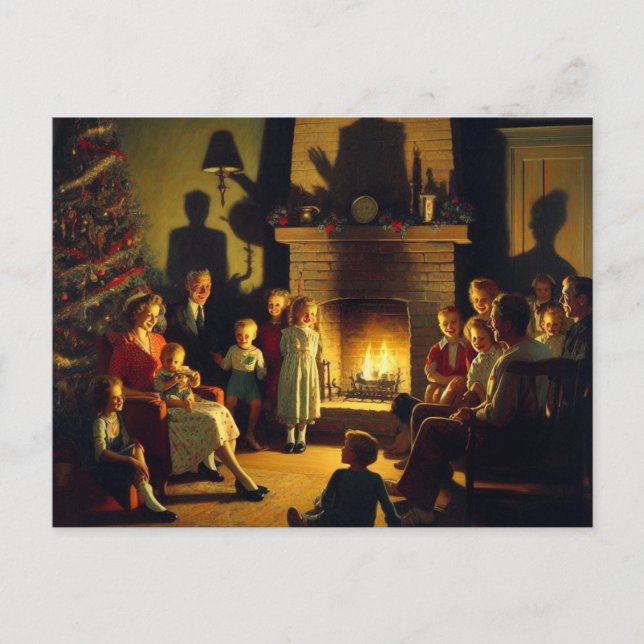 En Retro-familjens julfasa Vykort (Framsida)