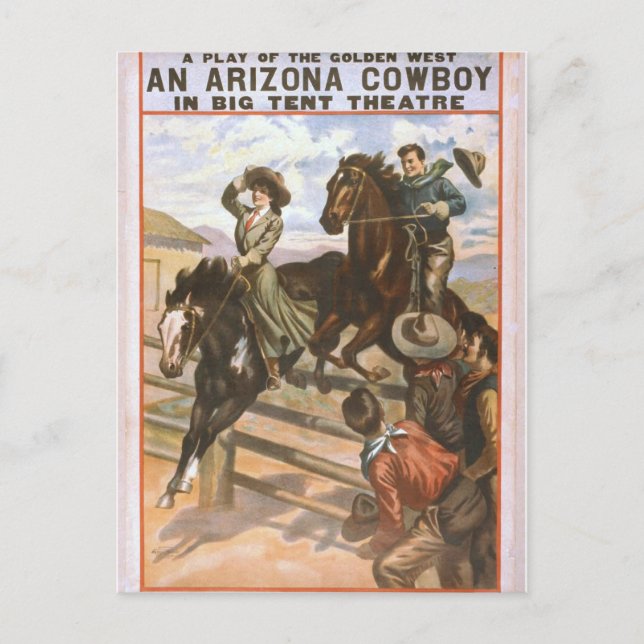 En Retro teater för Arizona Cowboy Vykort (Framsida)
