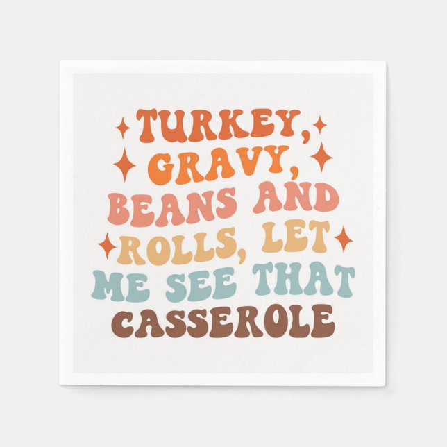 En Retro-Thanksgiving Pappersservett (Framsidan)