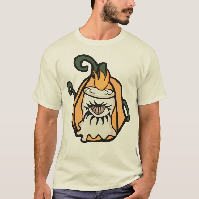 En Retro Woods Pumpkin's Spooky Öga T Shirt (Framsida)